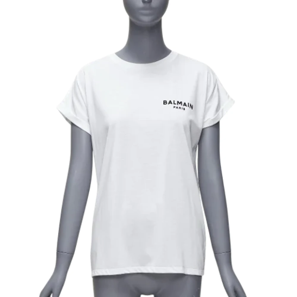 Balmain Pre-owned Cotton tops White Dames