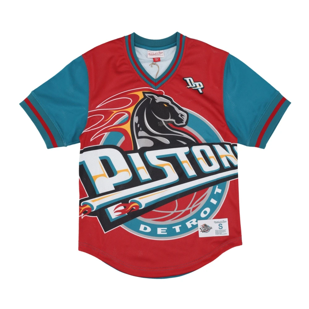 Mitchell & Ness Multicolor Training, Male, L, Detroit Pistons Mesh V-Neck Jersey