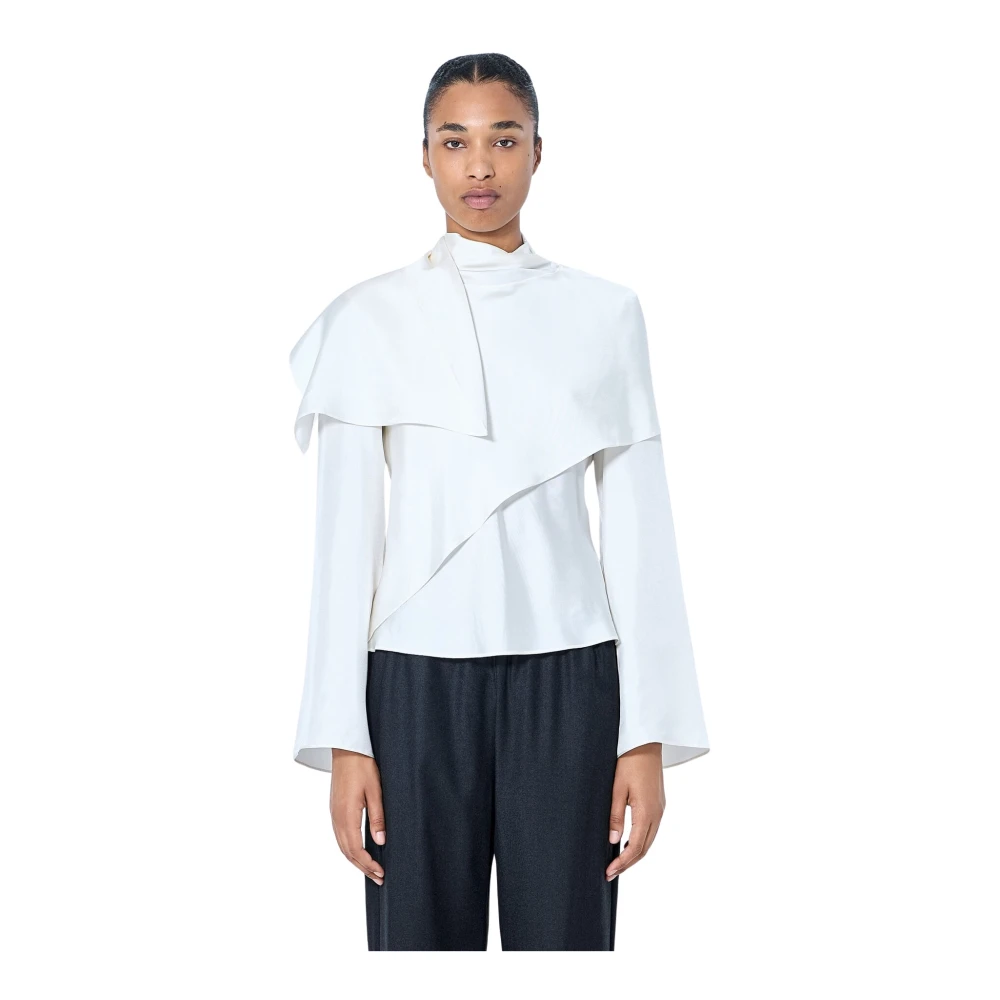 Róhe , Blouses, Female, White, S, Silk Foulard Top