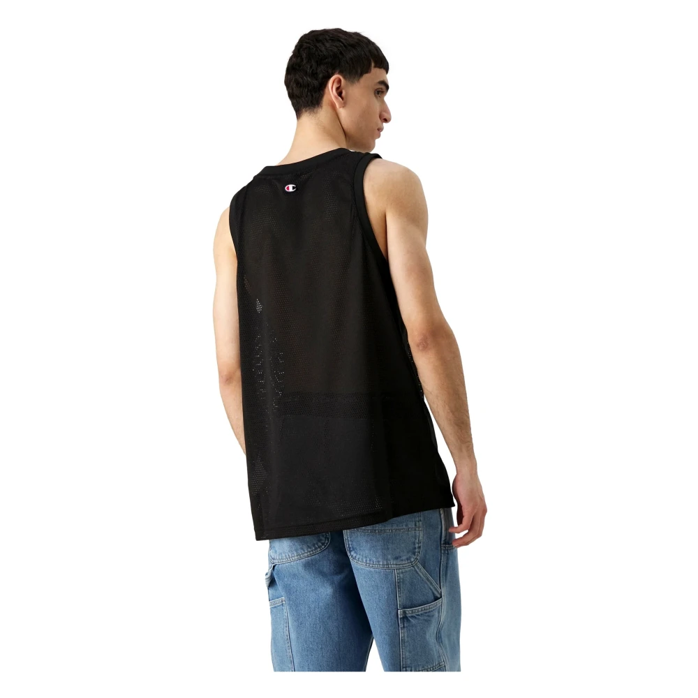 Champion Zwarte mouwloze hoodie Black Heren