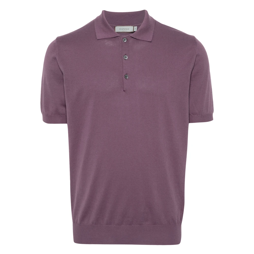 Canali Polo Shirts Purple Heren
