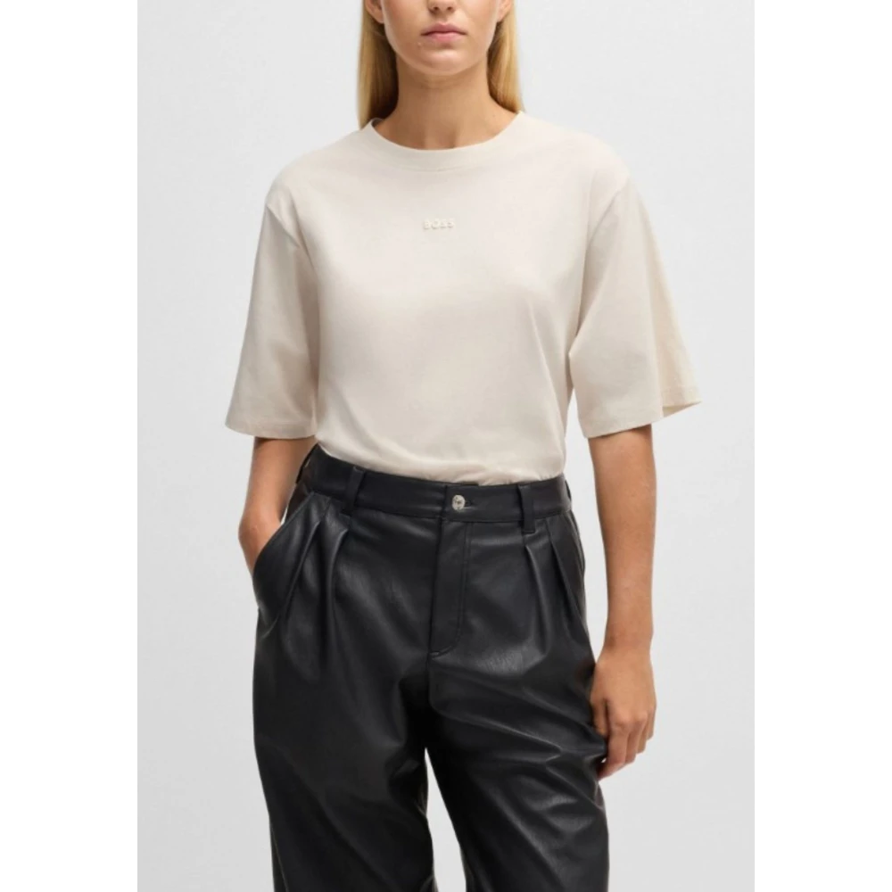 Hugo Boss Dames Logo T-Shirt Beige Dames