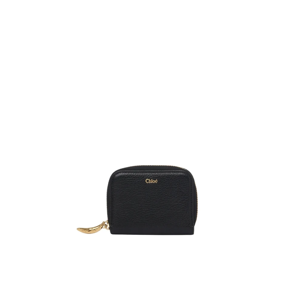 Chloé Zwarte Leren Portemonnee met Ritssluiting Black Dames