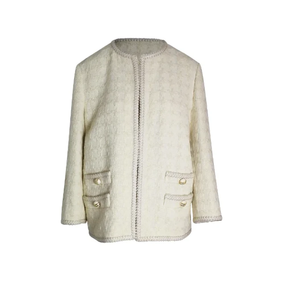 Gucci Vintage Pre-owned Wool outerwear White Dames