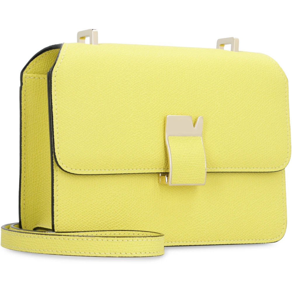Valextra Mini leren crossbody tas Yellow Dames