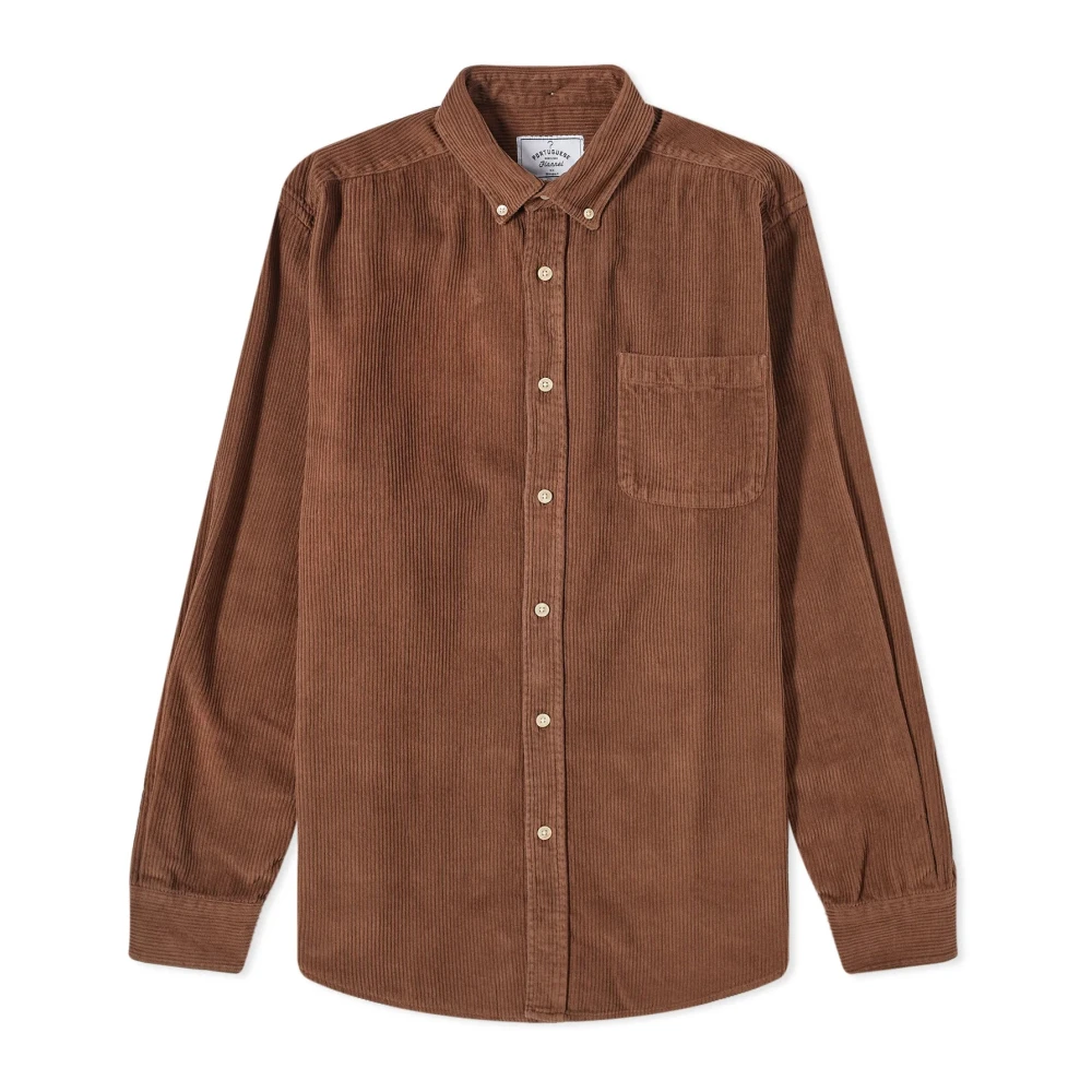 Portuguese Flannel Lobo Bruine Corduroy Overhemd Brown Heren