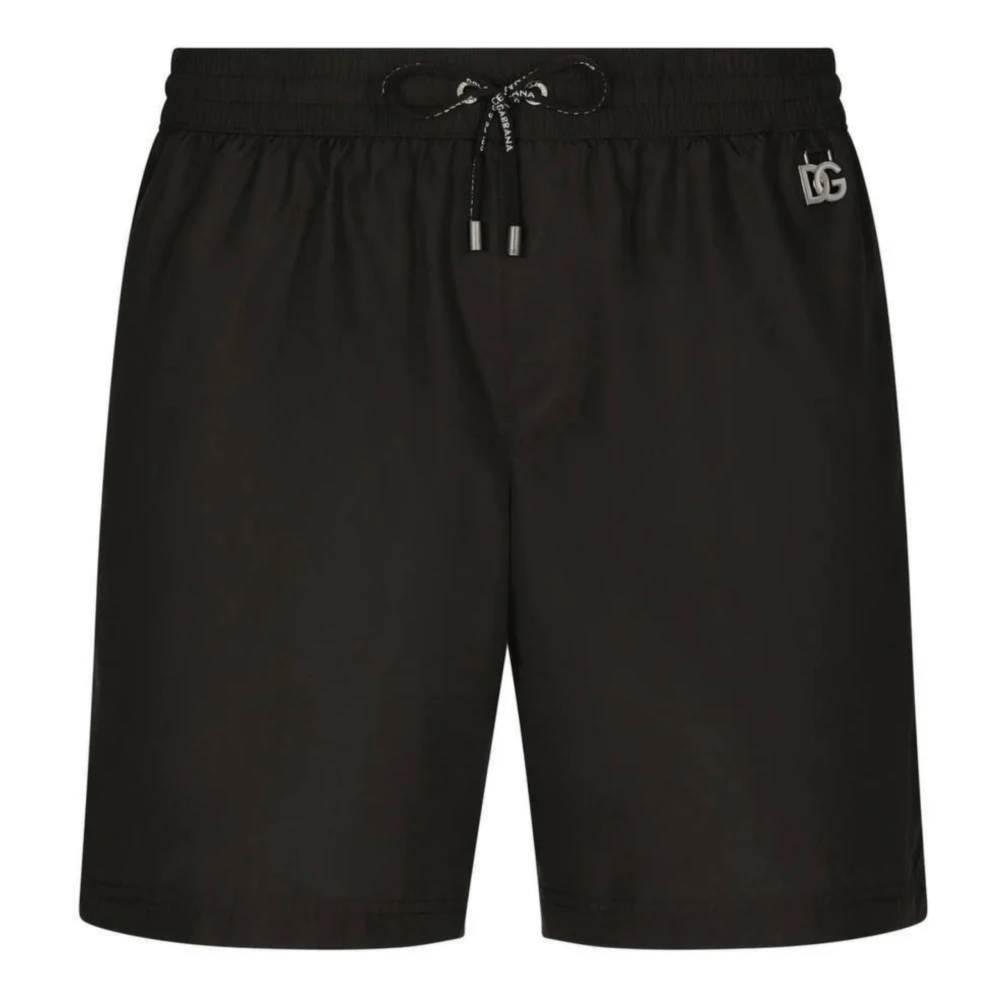 Dolce & Gabbana Logo Tag Zwemshorts Zwart Black Heren