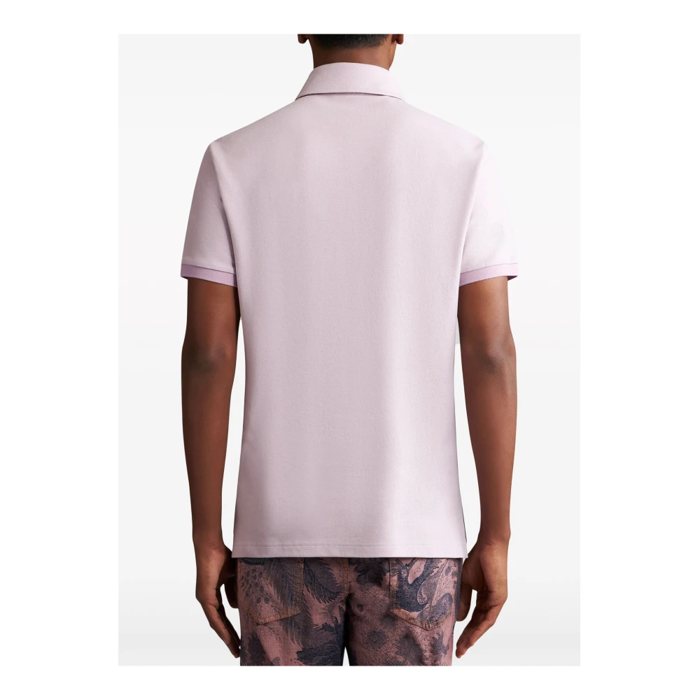 ETRO Gedrukte Onderkraag Polo Shirt Pink Heren