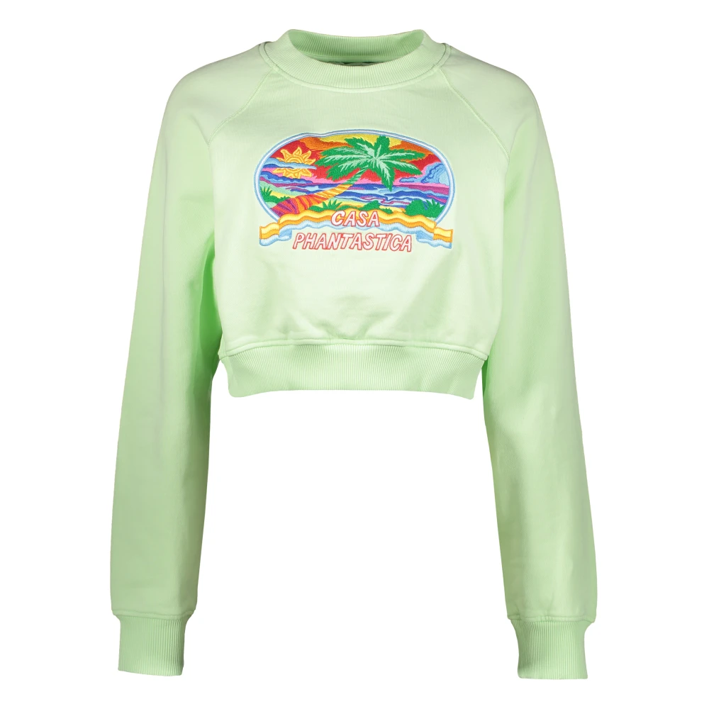 Casablanca Katoenen sweatshirt met patch Green Dames