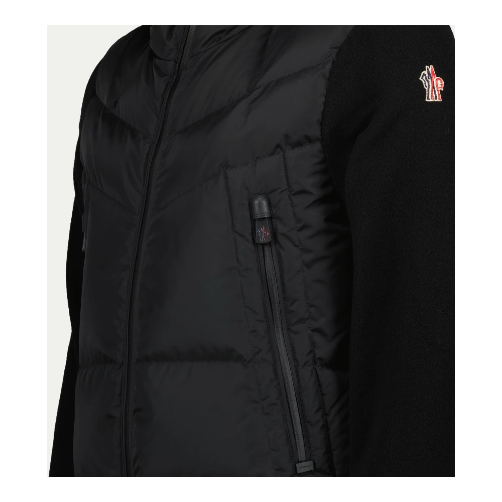 Moncler Zwarte Bi-materiaal Jas Herfst-Winter 2024 Black Dames