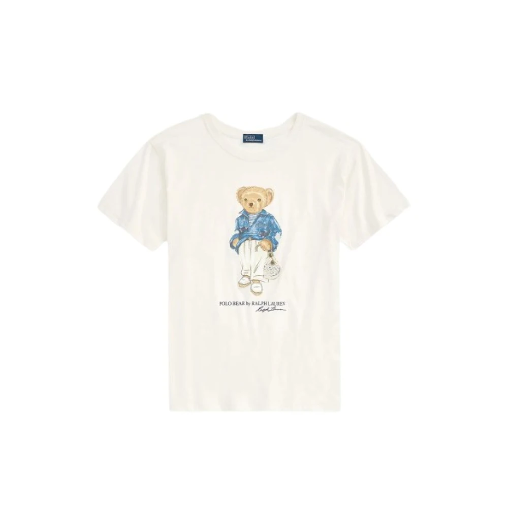 Polo Ralph Lauren Polo Bear Macramé T-Shirt Beige Dames