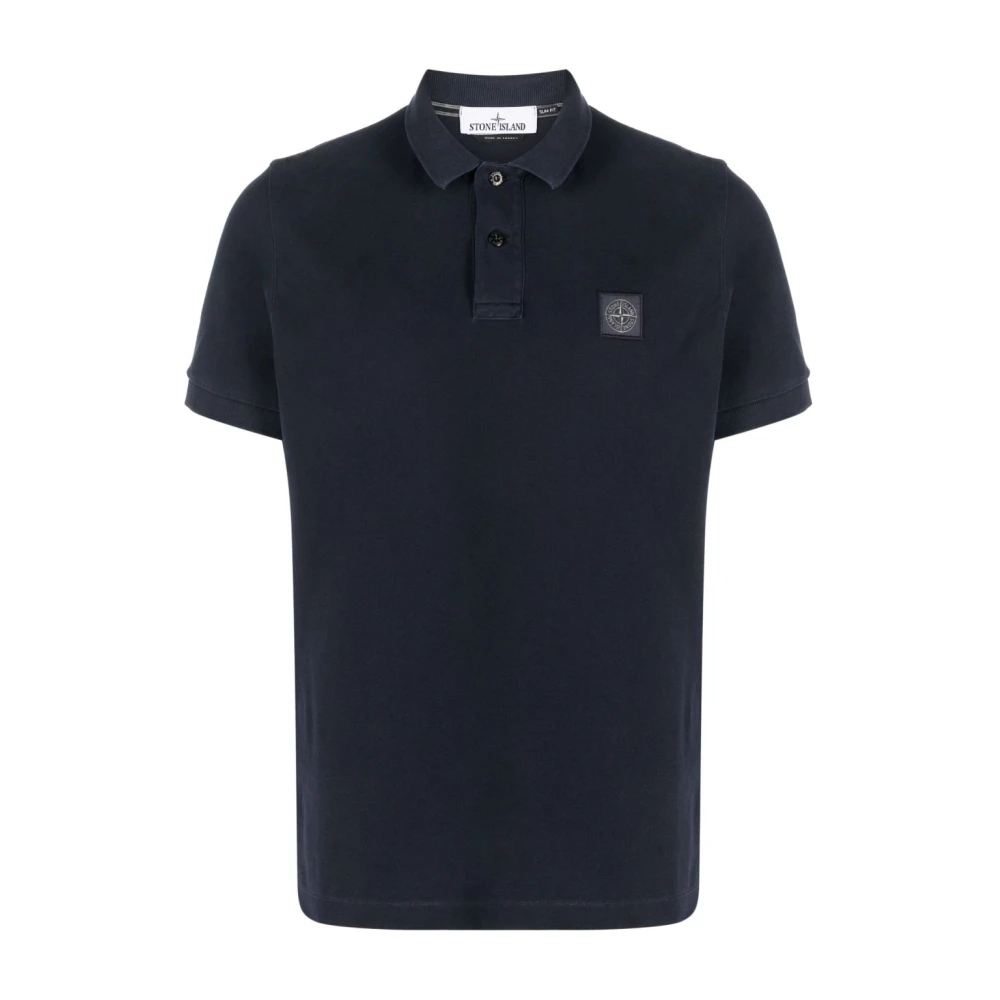 Stone Island Blue Slim-Fit Polo Shirt - Male - Polo Shirts - L - Tops