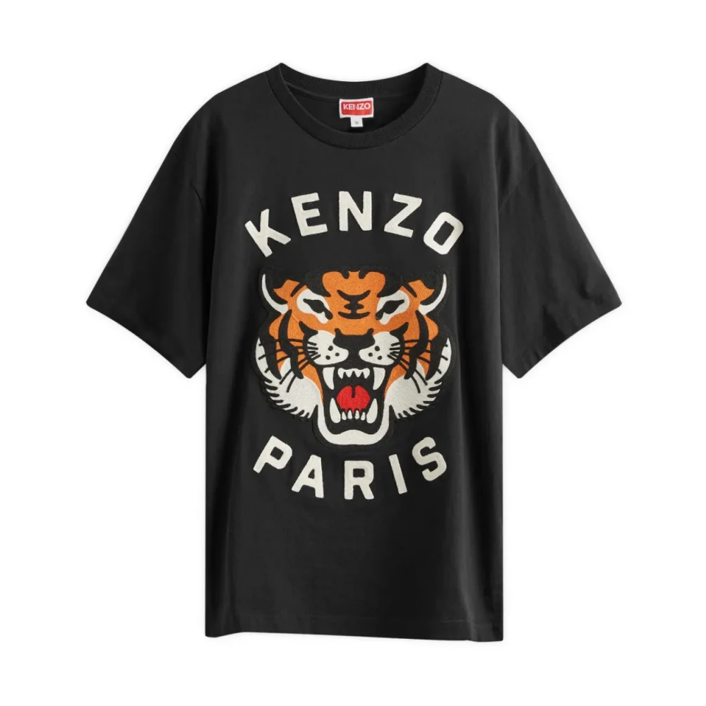 Kenzo Lucky Tiger Logo Oversize T-Shirt Black, Herr