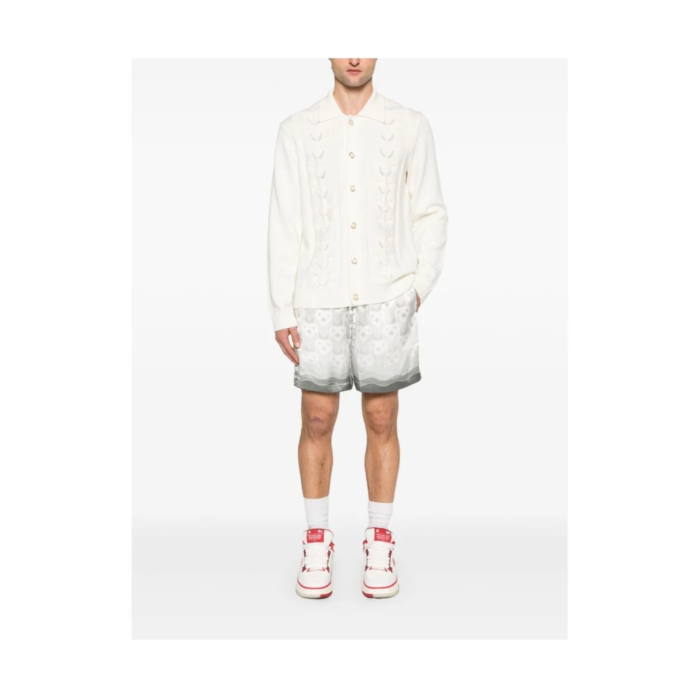 Casablanca Witte Sweater met Knopen en Kraag White Heren
