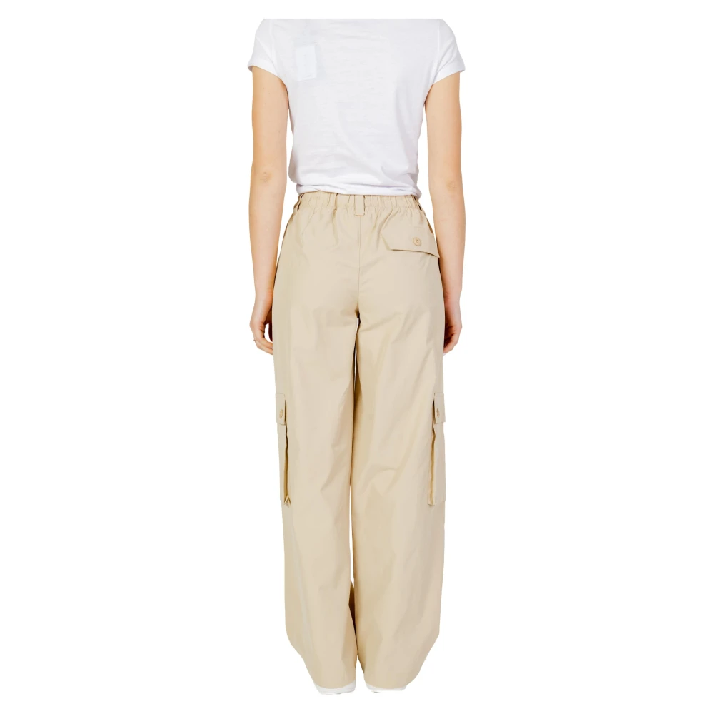 Only Beige Cargo Broek met Koordsluiting Beige Dames