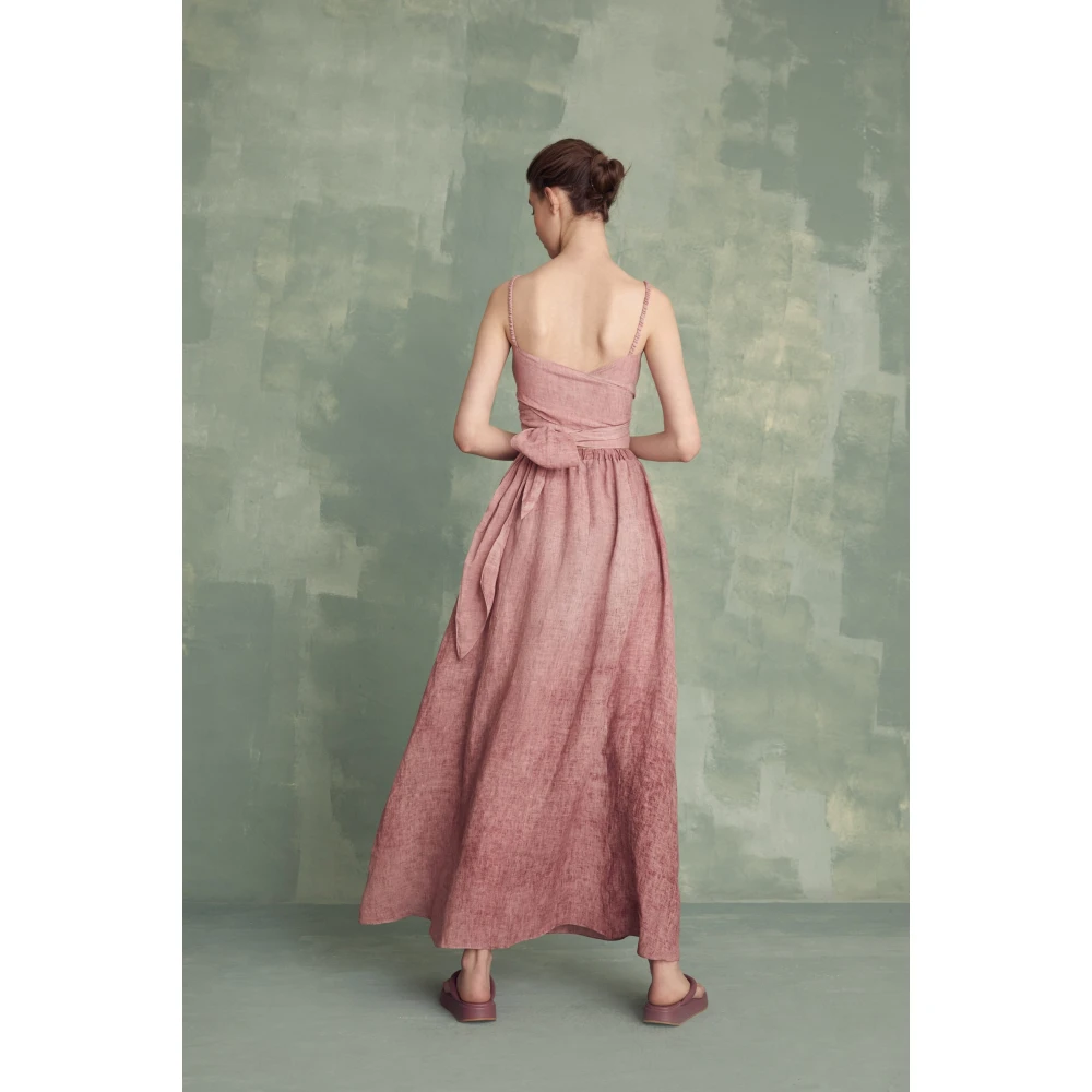 Cortana Azama gemoute linnen rok Pink Dames