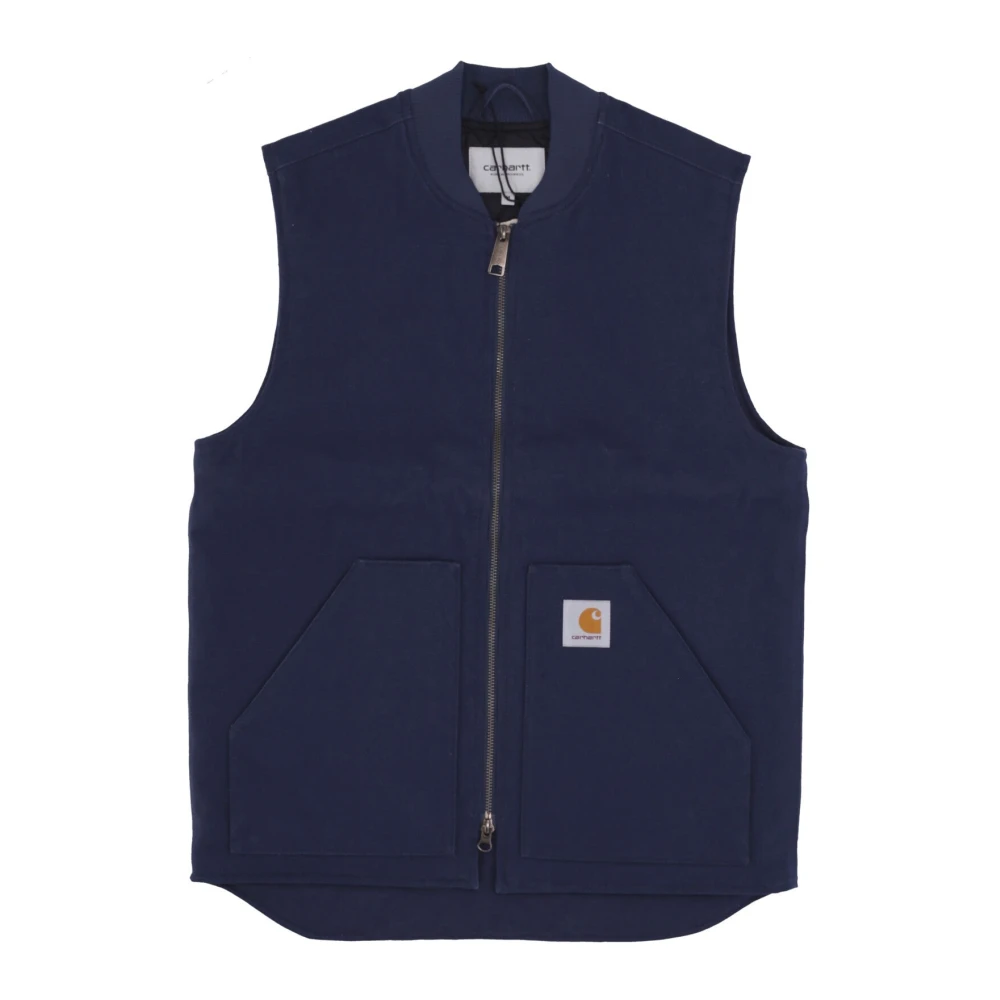 Carhartt WIP Blauwe Klassieke Vest Mouwloos Rits Zakken Blue Heren