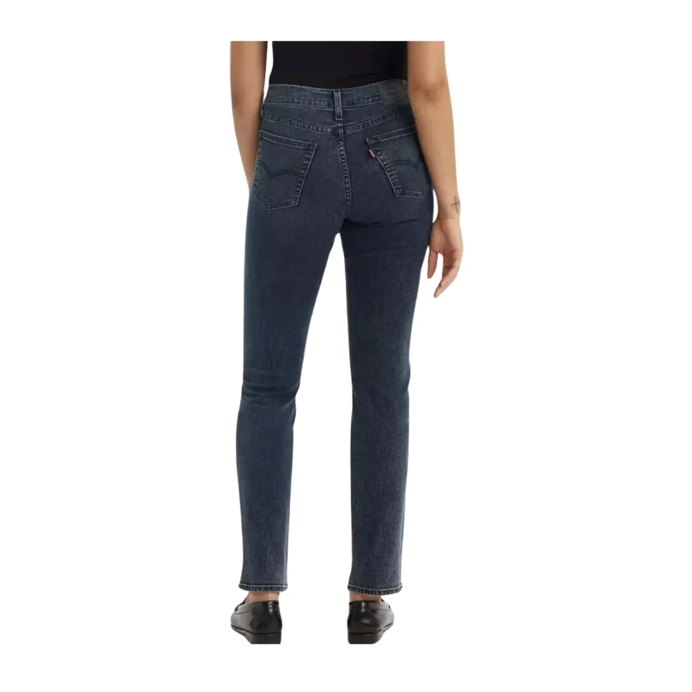 Levi's High Rise Straight Jeans Around the Bend Black Dames