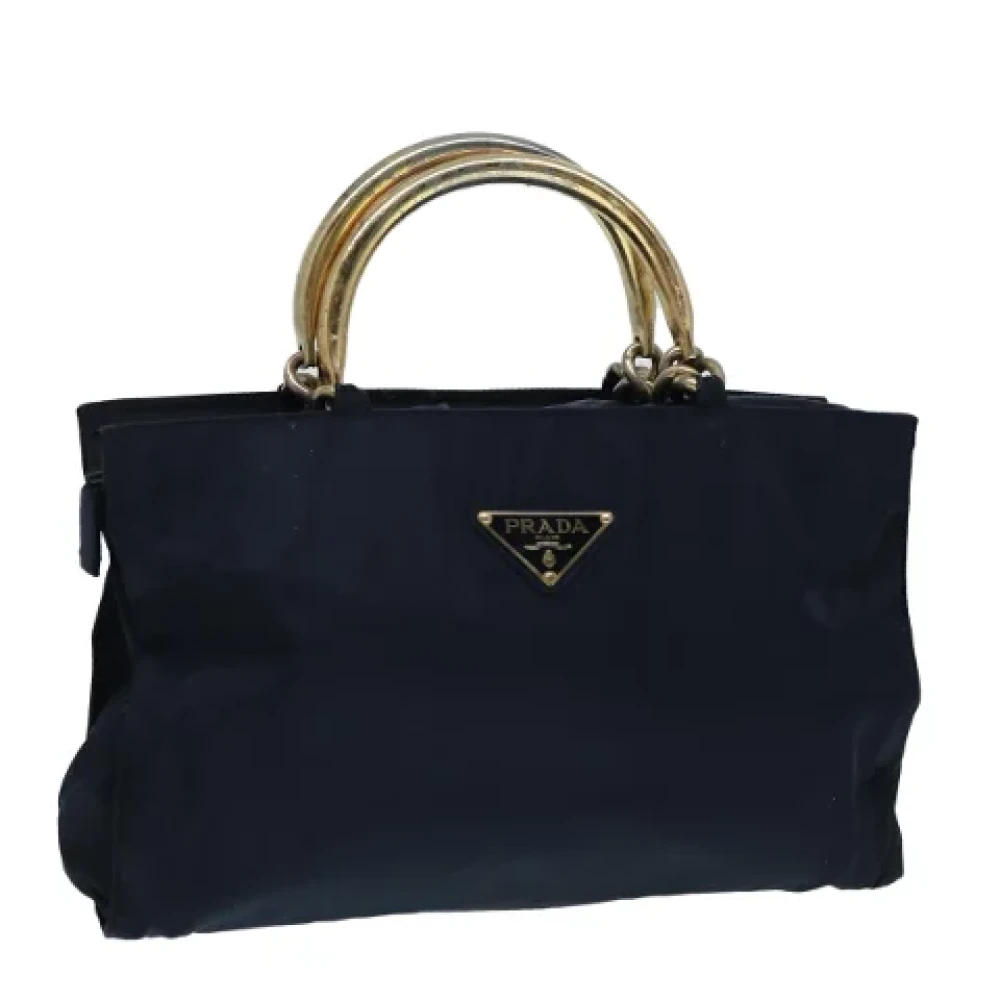 Prada Vintage Pre-owned Nylon handbags Blue Dames