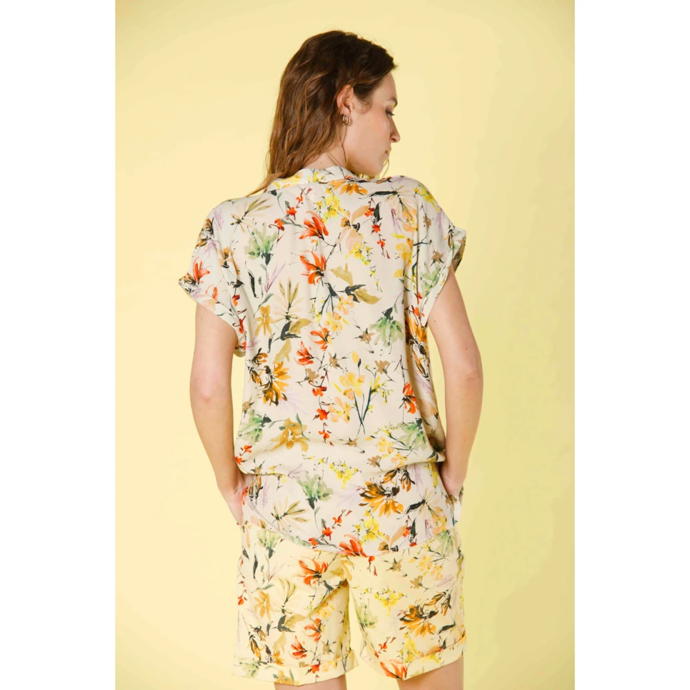 Mason's Bloemenpatroon Korte Mouw Shirt Multicolor Dames