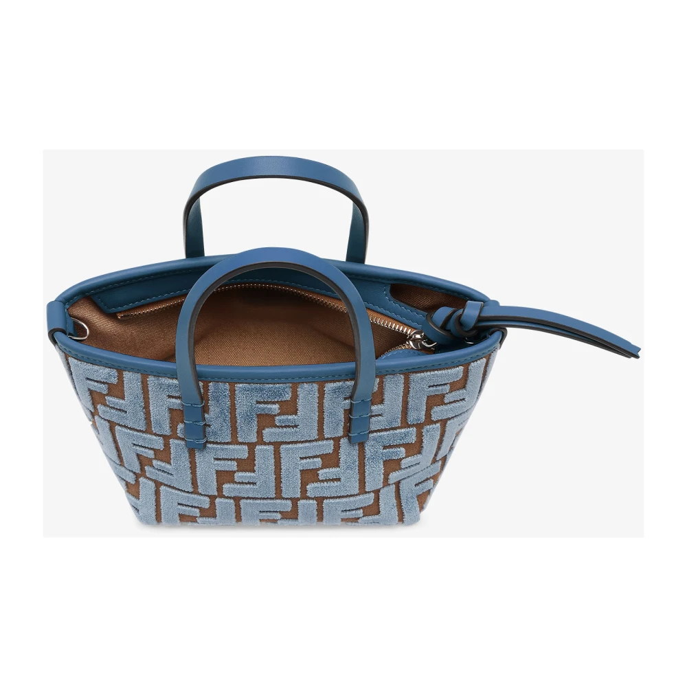 Fendi Heldere Blauwe Jacquard Velvet Tas Blue Dames