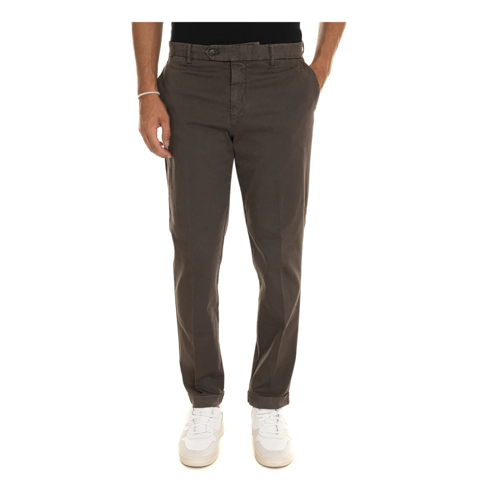 Berwich Rolzoom Chino Broek Brown Heren