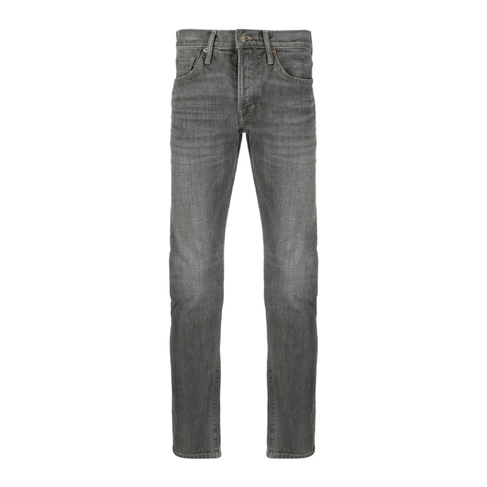 Tom Ford Slim Fit Jeans 99% Katoen 5 Zakken Gray Heren