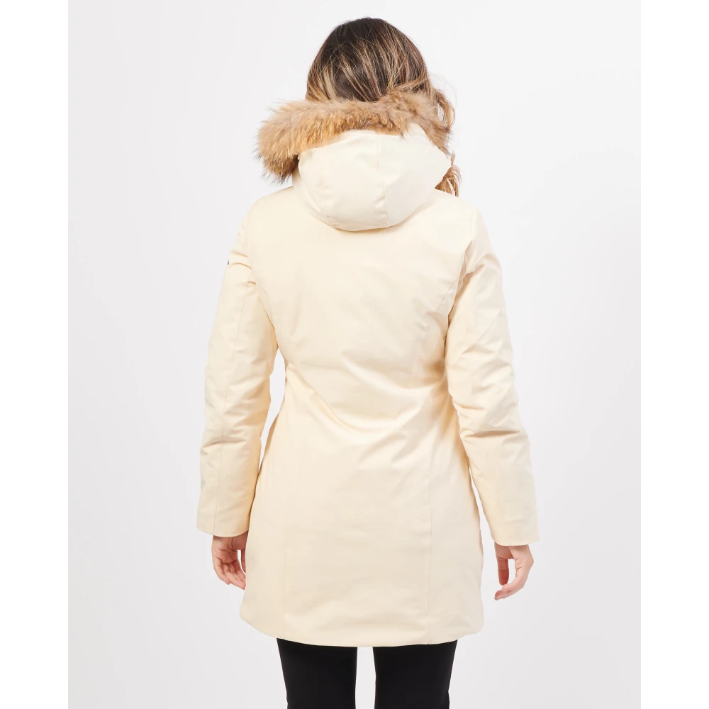 YES ZEE Parka jas met capuchon en bont Beige Dames