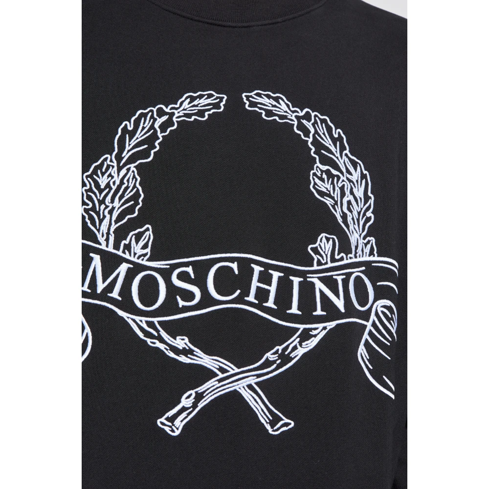 Moschino Sweatshirt met geborduurd logo Black Heren