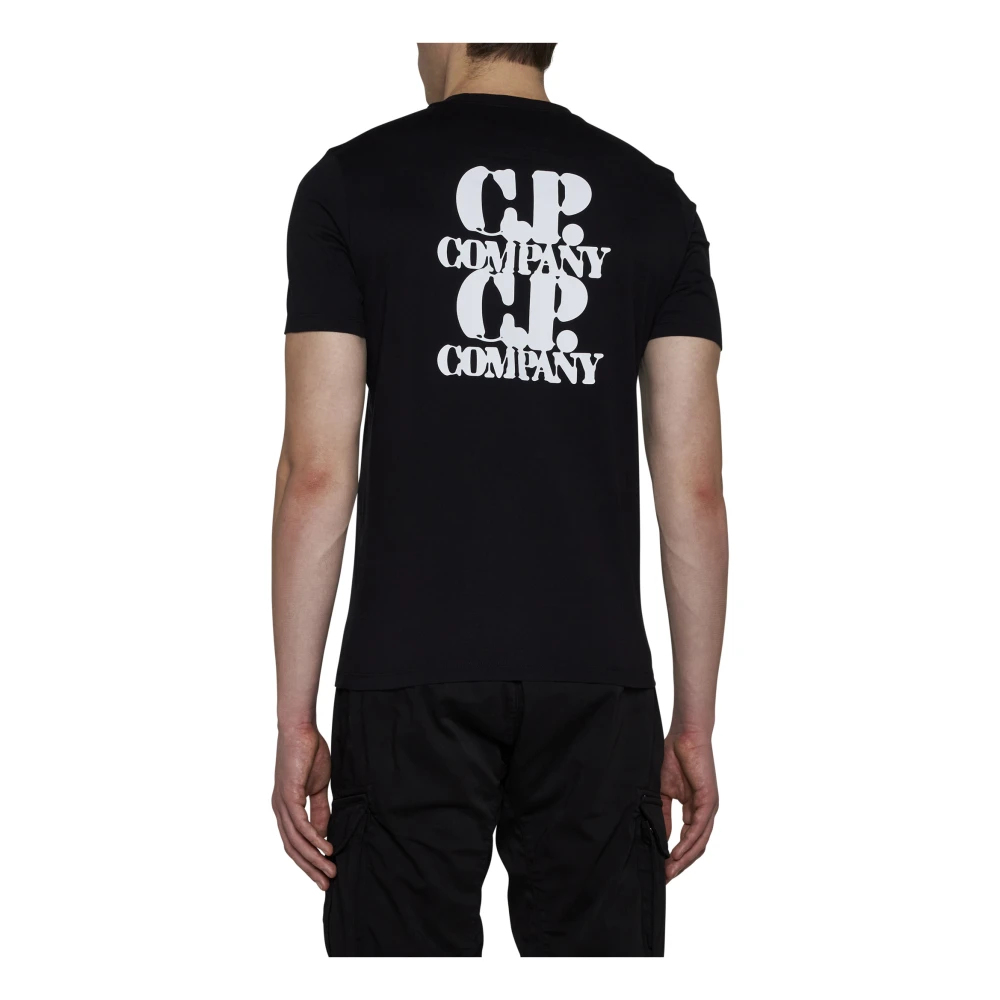 C.P. Company Logo Print Crew Neck T-shirt Black Heren