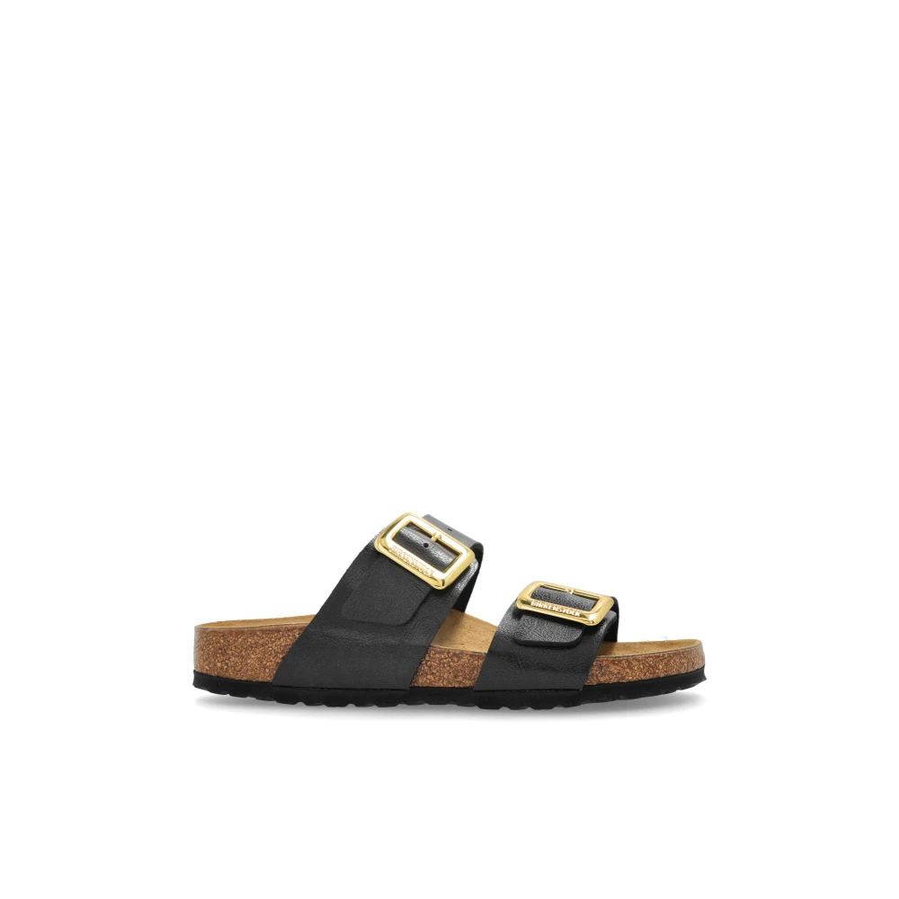 Birkenstock Women's Black Slides Sydney Cushion Buckle Narrow - Sliders - 5 Uk - Shoes