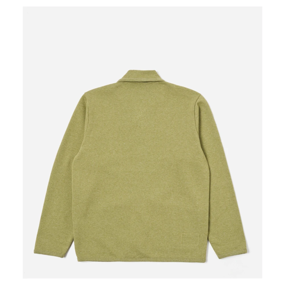 Universal Works Gezellige Shawl Kraag Katoenen Jas Green Heren