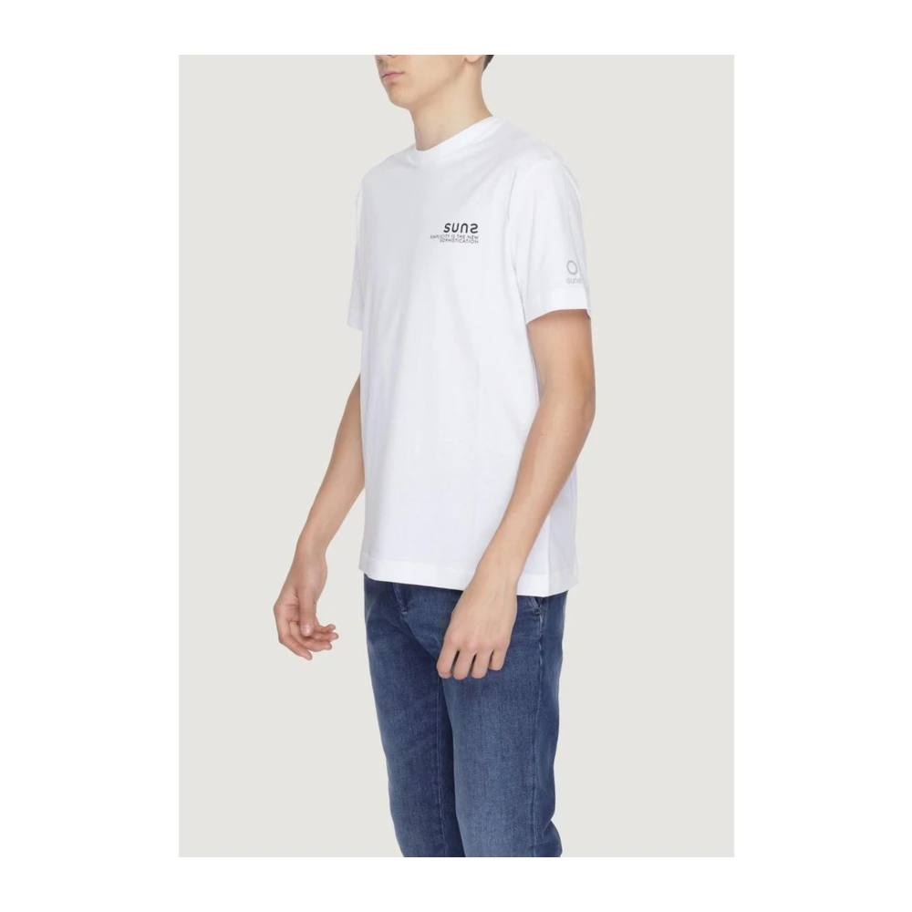 Suns Witte Katoenen T-Shirt Collectie voor Mannen White Heren