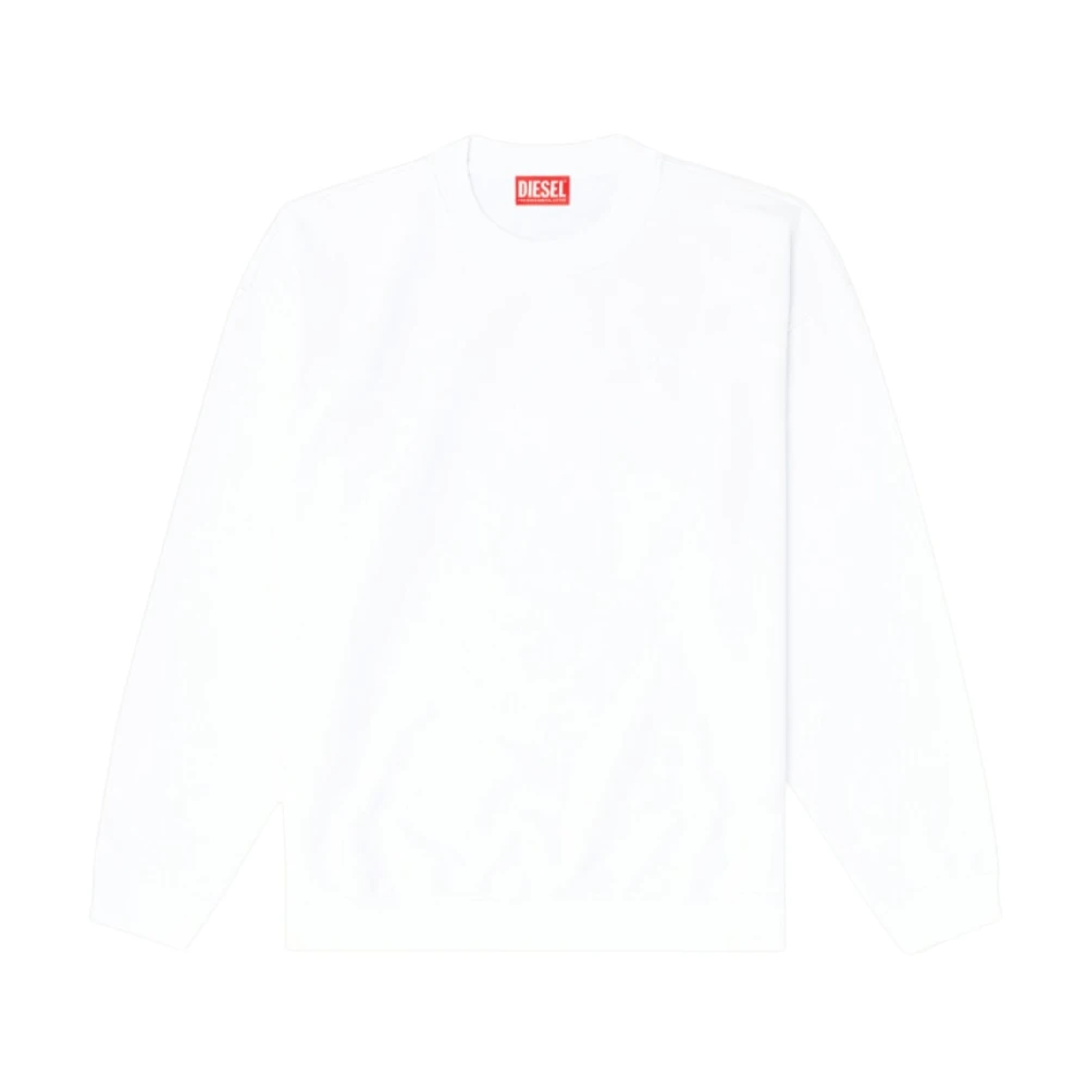 Diesel Herr Vit Sweatshirts & Hoodies S, Bomull, S-Boxt-T2 Sweatshirt