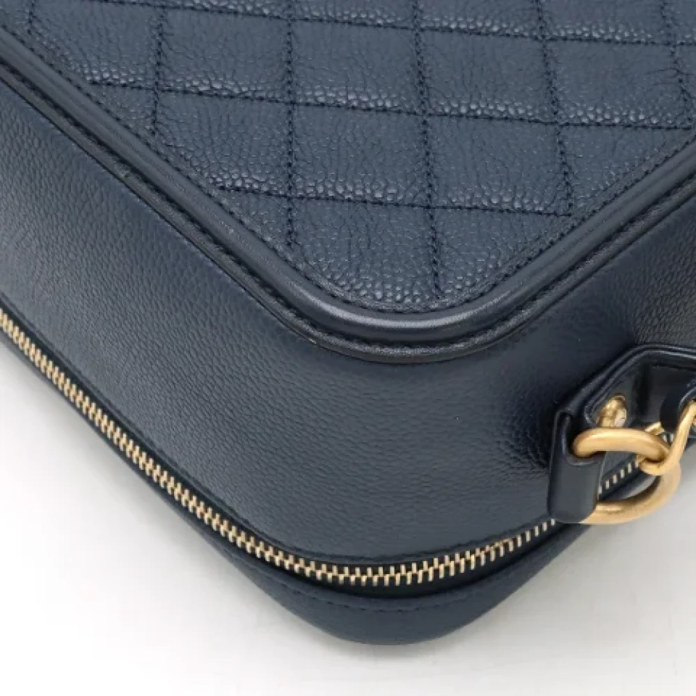 Chanel Vintage Pre-owned Leather handbags Blue Dames