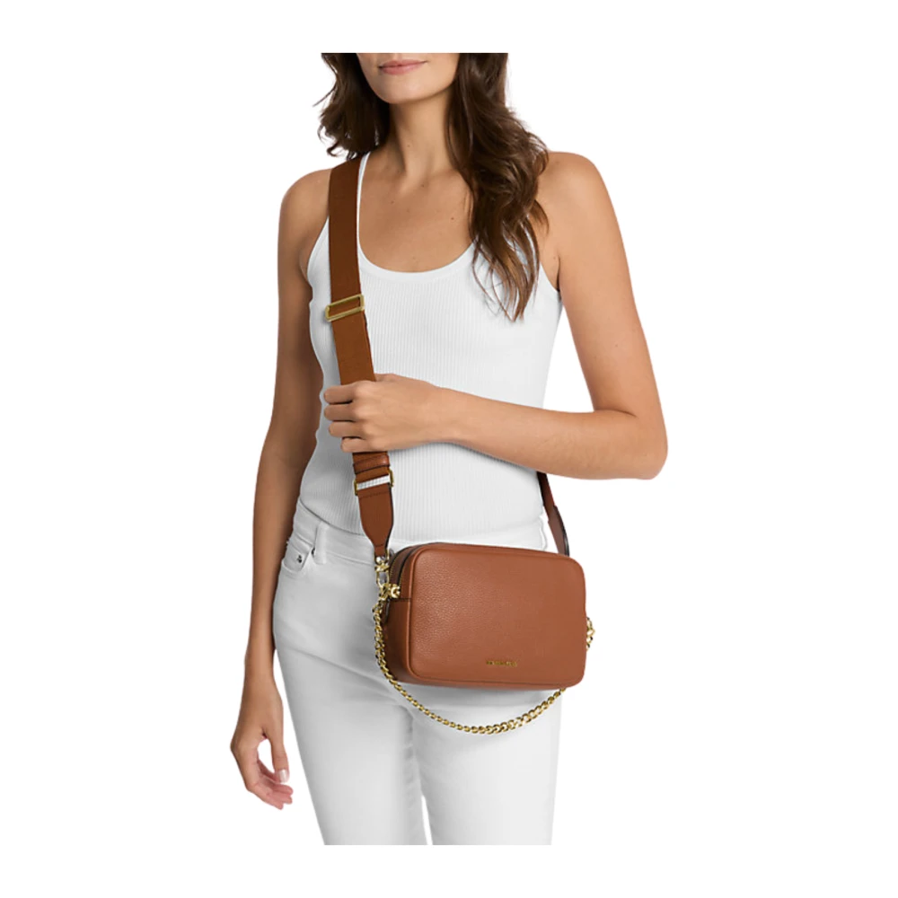 Michael Kors Stijlvolle Camera Crossbody Tas Brown Dames