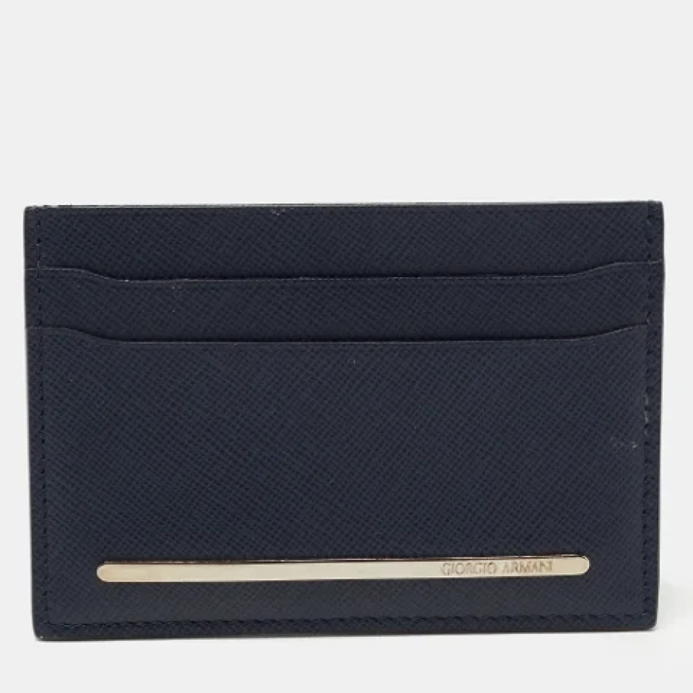 Armani Pre-owned Leather wallets Blue Dames