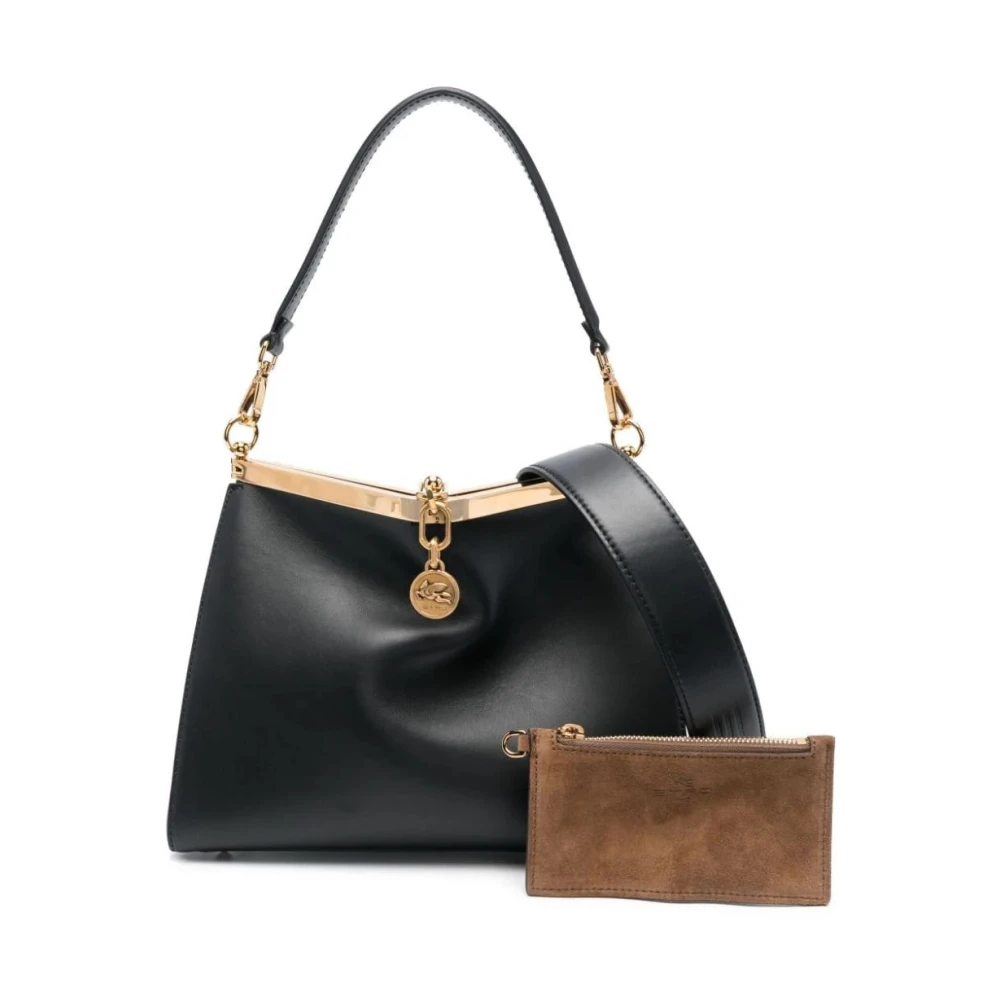 ETRO Zwarte Leren Casual Clutch Tas Black Dames