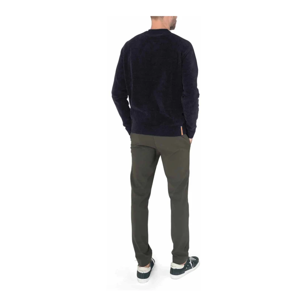 RRD Blauwe Velvet Round Gebreide Trui Blue Heren