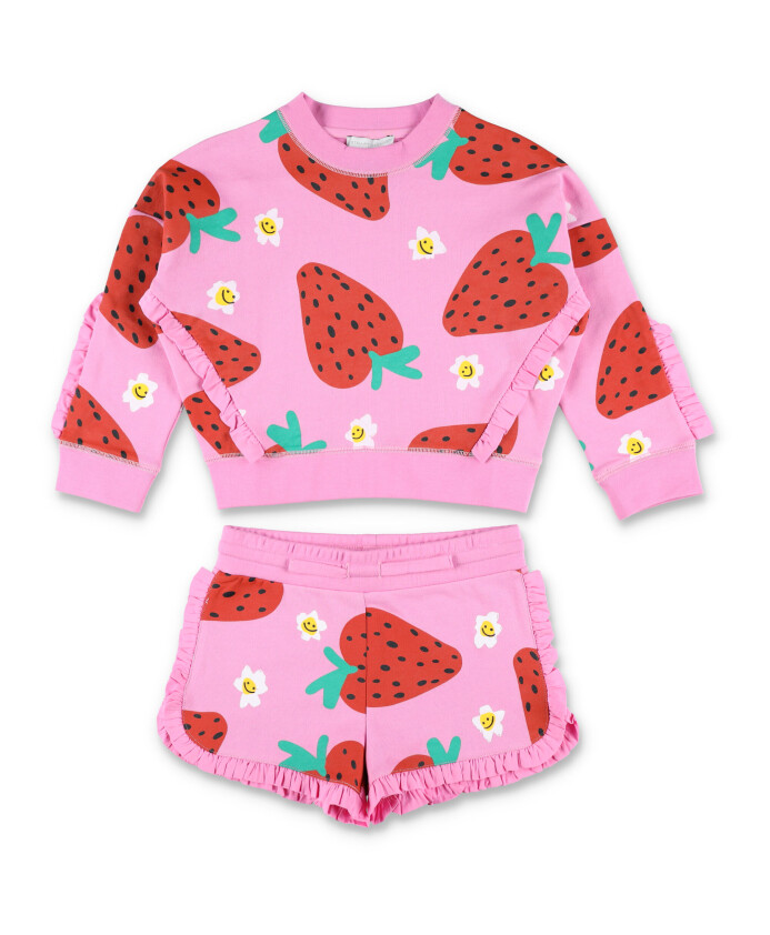 ensemble-sweatshirt-et-short-rose-a-imprime-fraise