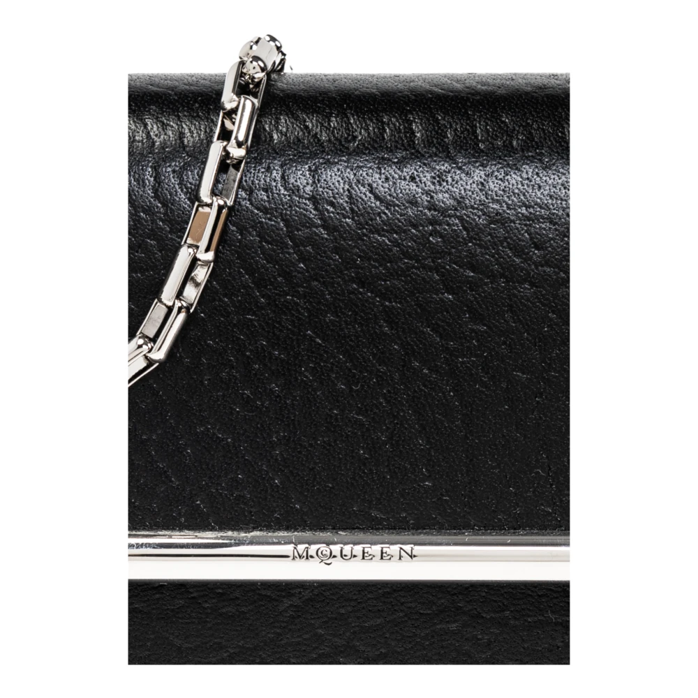 alexander mcqueen Leren clutch T-Bar Mini Black Dames