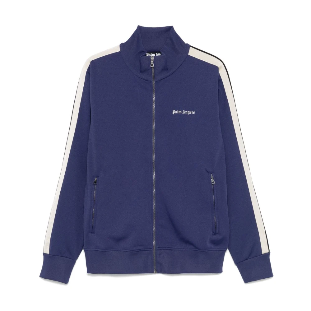 Palm Angels Men's Blue Zip-Throughs,, Zip-Through Sweatshirt Extra Large