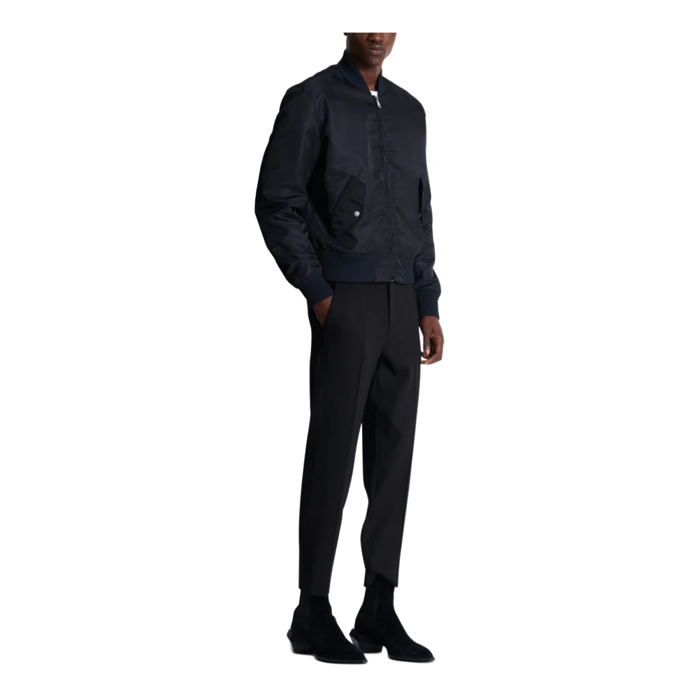 Balmain Bomberjack met borduursel op de rug Blue Heren