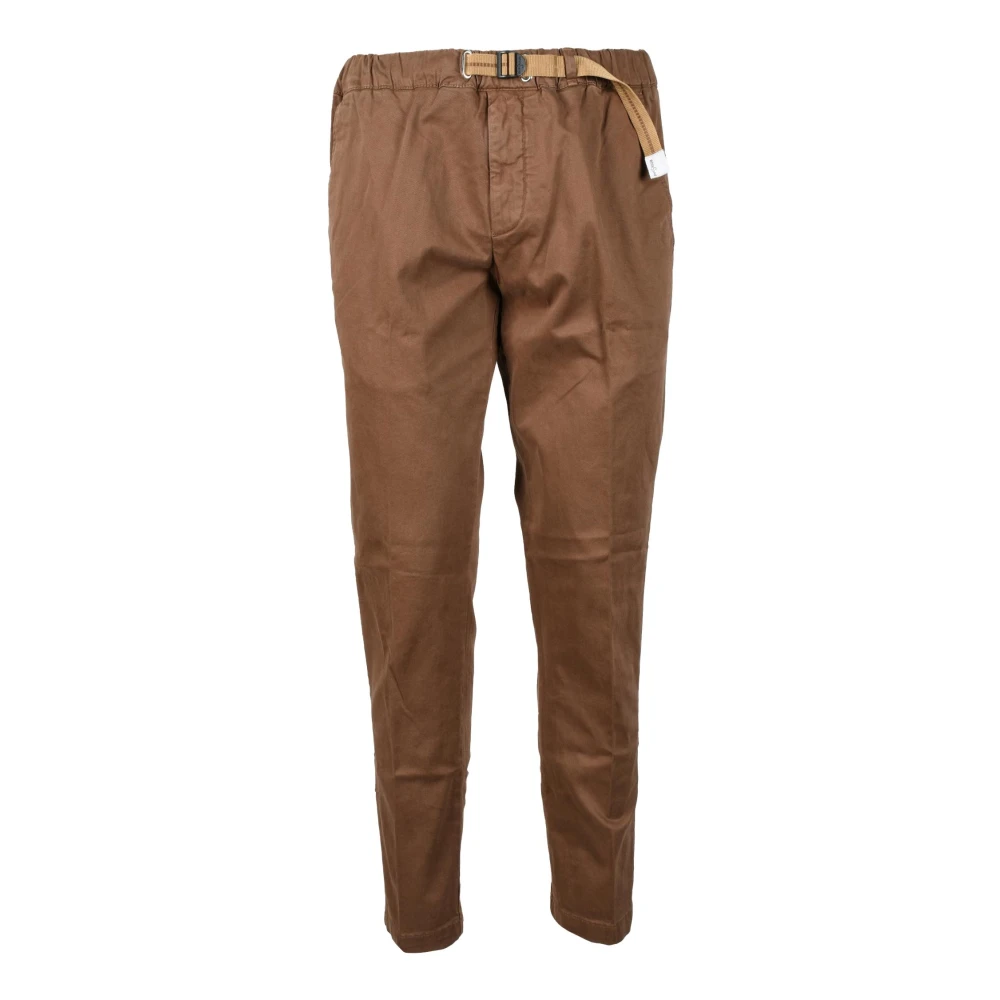 White Sand Katoen Elastaan Pantalone Brown Heren