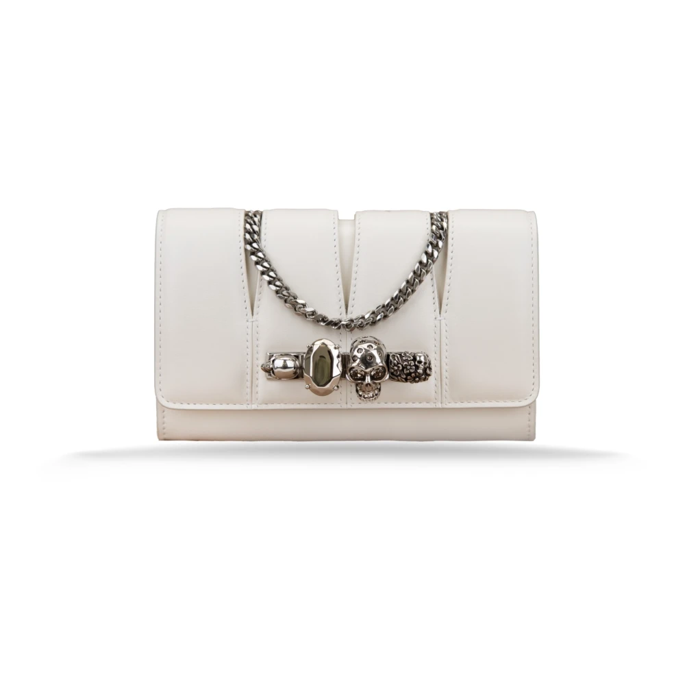 Alexander mcqueen Gewatteerde leren schoudertas met schedeldetails White Dames