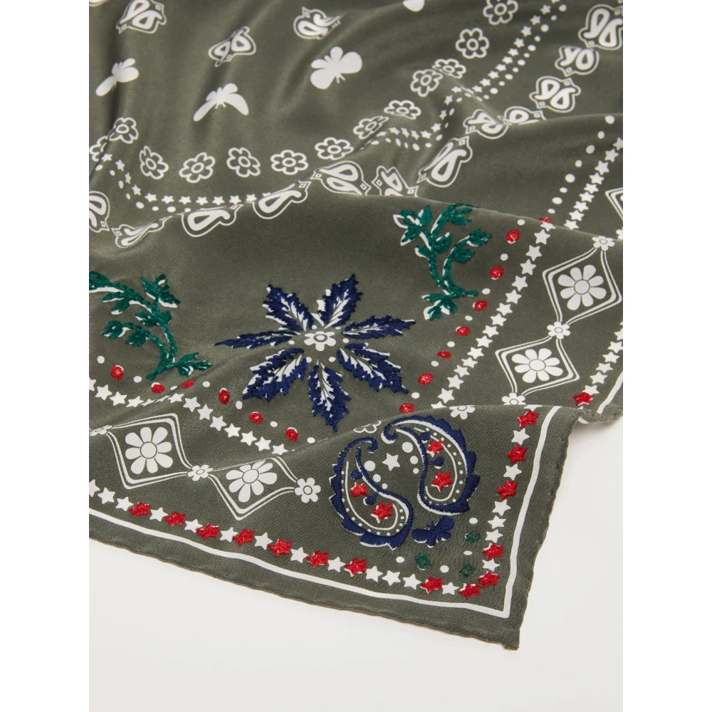 Max Mara Weekend Ornamental Silk Scarf Zelma Green Dames