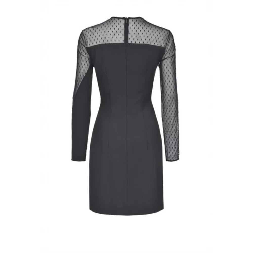 pinko Poly Crepe Jurk Black Dames