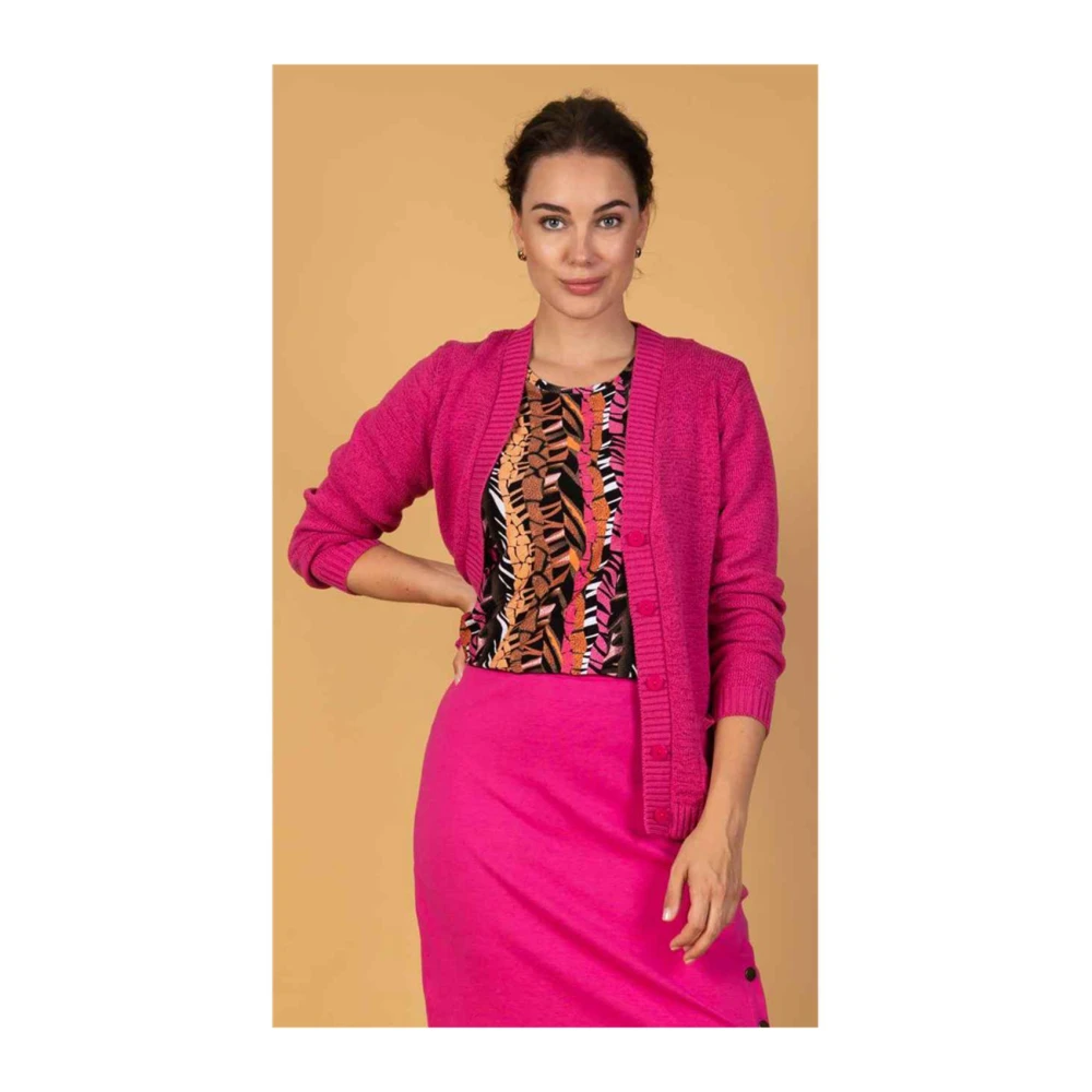 Roberto sarto vest Cardigan v-neck 411120 h945 pink (desert rose) Pink Dames