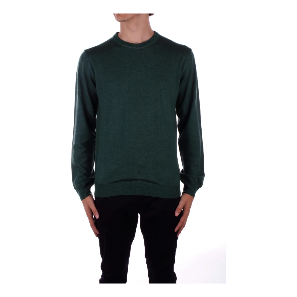 Woolrich Logo Front Sweater Green Heren