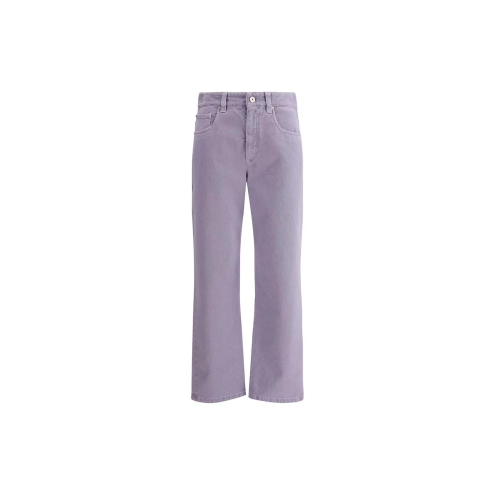 BRUNELLO CUCINELLI Klassieke Straight Fit Jeans met ritssluiting Purple Dames